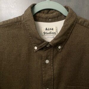 Acne Studios Green Button-Up Shirt
